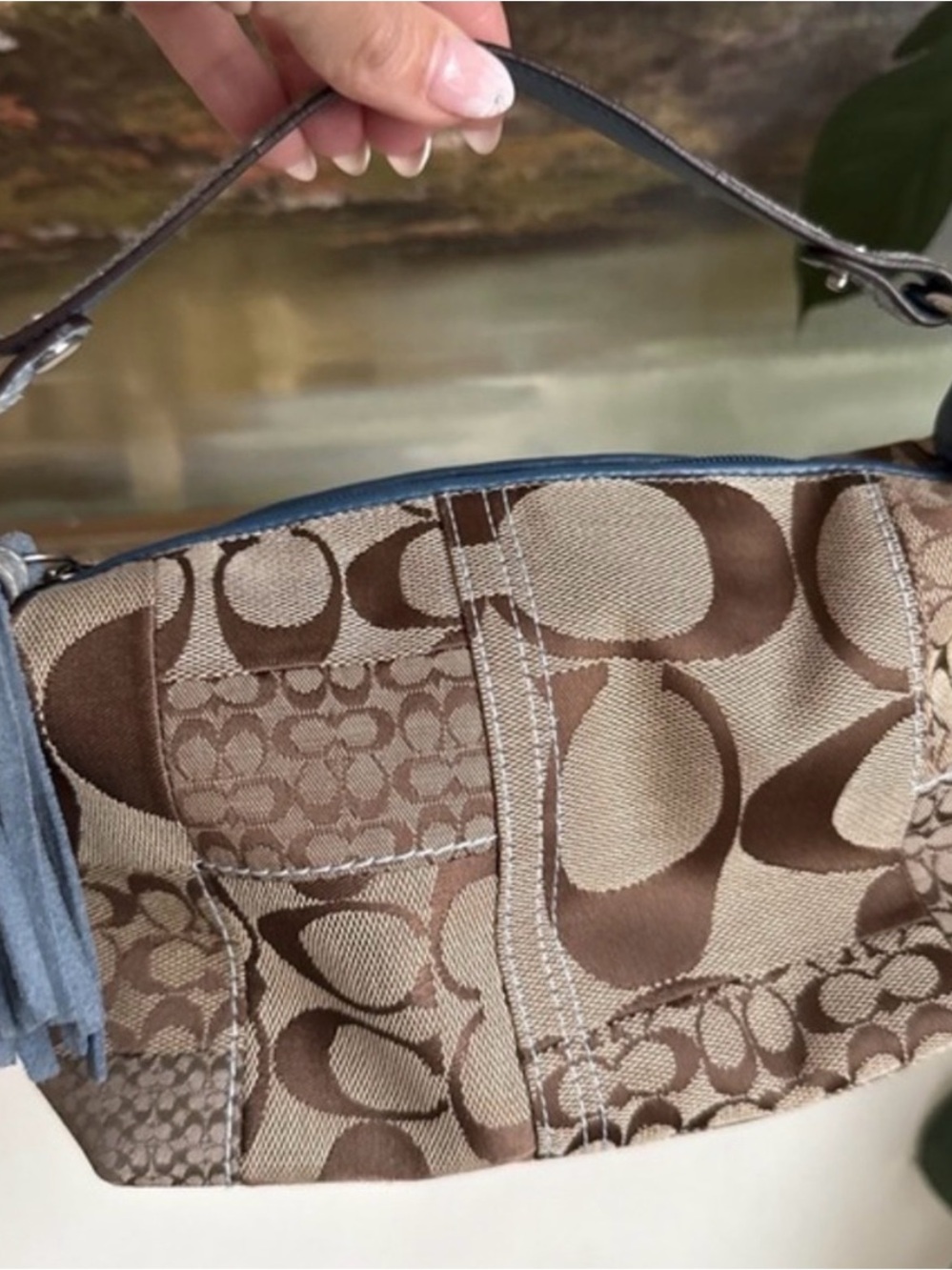 Coach Signature Patchwork Hobo Bag in Brown